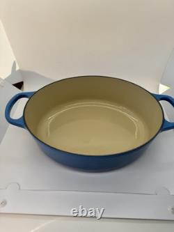 Le Creuset Oval Dutch Oven #27 Blue Cast Iron 4.25Qt Pot Lid France Used Clean