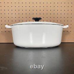 Le Creuset Oval Dutch Oven Cast Iron Enameled #29 5 QT White With Lid