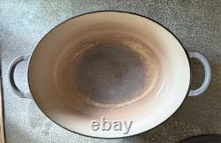 Le Creuset Oval Dutch Oven Size G 6.75 Qt Grey France Cast Iron Lid