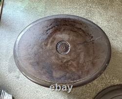 Le Creuset Oval Dutch Oven Size G 6.75 Qt Grey France Cast Iron Lid