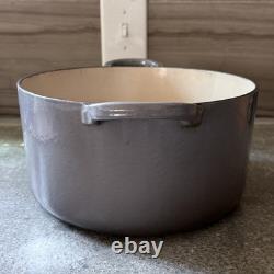 Le Creuset Oval Dutch Oven Size G 6.75 Qt Grey France Cast Iron Lid