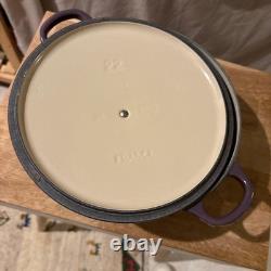 Le Creuset Purple Cast Iron Cocotte Round Dutch Oven 22cm