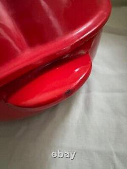 Le Creuset Red 2 Qt Tomato Dutch Oven Enamel Cast Iron LID Vintage Knob