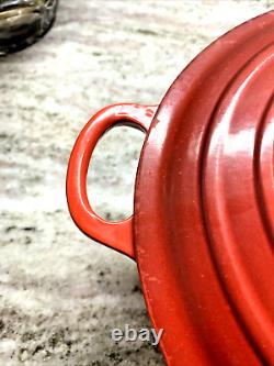 Le Creuset Red Cast Iron Dutch Oven #26, 5.5 Qt. Very Good Condition