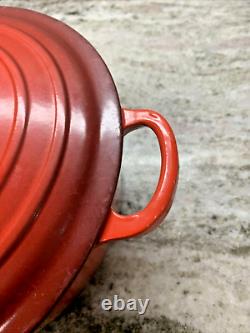 Le Creuset Red Cast Iron Dutch Oven #26, 5.5 Qt. Very Good Condition