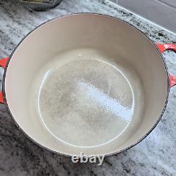 Le Creuset Red Cast Iron Dutch Oven #26, 5.5 Qt. Very Good Condition
