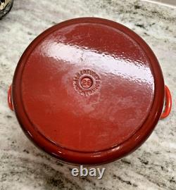 Le Creuset Red Cast Iron Dutch Oven #26, 5.5 Qt. Very Good Condition