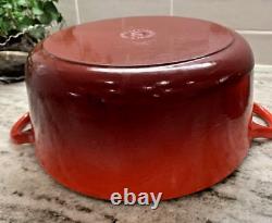 Le Creuset Red Cast Iron Dutch Oven #26, 5.5 Qt. Very Good Condition