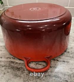 Le Creuset Red Cast Iron Dutch Oven #26, 5.5 Qt. Very Good Condition
