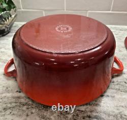 Le Creuset Red Cast Iron Dutch Oven #26, 5.5 Qt. Very Good Condition