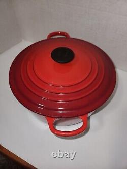 Le Creuset Red Cast Iron Dutch Oven #26 5.5 Quart Made France Enameled