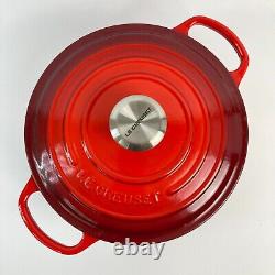 Le Creuset Round Dutch Oven 3.5 qt #24 Red Enamel Cast Iron FRANCE VTG