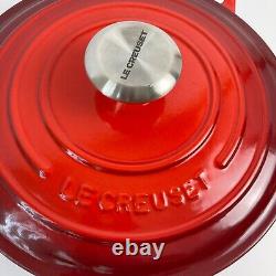 Le Creuset Round Dutch Oven 3.5 qt #24 Red Enamel Cast Iron FRANCE VTG