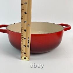 Le Creuset Round Dutch Oven 3.5 qt #24 Red Enamel Cast Iron FRANCE VTG