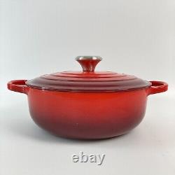 Le Creuset Round Dutch Oven 3.5 qt #24 Red Enamel Cast Iron FRANCE VTG