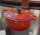 Le Creuset Round Dutch Oven Vtg Volcano Orange Lid 5.5/quart 5.2l F