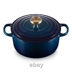 Le Creuset Signature Cast Iron 24cm 4.5Qt Dutch Oven Agave Gold Knob Brand New Le Creuset Signature Cast Iron 24cm 4.5Qt Dutch Oven Agave Gold Knob Brand New