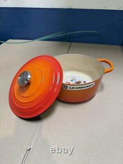 Le Creuset Signature Cast Iron 4.5 Quart Round Dutch Oven, Flame Orange New Le Creuset Signature Cast Iron 4.5 Quart Round Dutch Oven, Flame Orange New