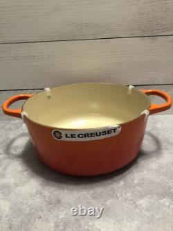 Le Creuset Signature Cast Iron 5.5 Quart Dutch Oven, Flame Orange NEW