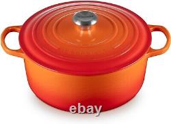 Le Creuset Signature Cast Iron 7.25 Quart Round Dutch Oven Flame Orange