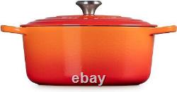 Le Creuset Signature Cast Iron 7.25 Quart Round Dutch Oven Flame Orange
