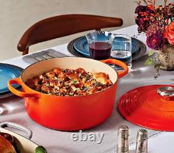 Le Creuset Signature Cast Iron 7.25 Quart Round Dutch Oven Flame Orange