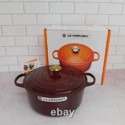 Le Creuset Signature Cast Iron 7.25 Quart Round Dutch Oven, Rhone NEW
