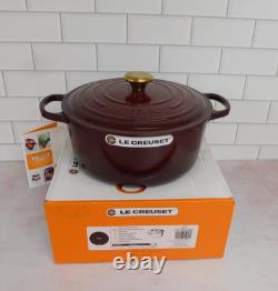 Le Creuset Signature Cast Iron 7.25 Quart Round Dutch Oven, Rhone NEW