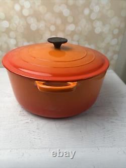 Le Creuset Signature Cast Iron 9 Quart Round Dutch Oven, Flame Orange