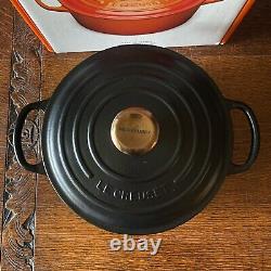 Le Creuset Signature Cast Iron Dutch Oven Matte Black LICORICE 4.5 Qt Round # 24