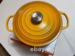 Le Creuset Signature Cast Iron Round Dutch Oven 5.5 Qt Nectar Dijon Yellow