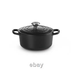 Le Creuset Signature Cocotte Matt Black Licorice 18cm 2Qt Cast Iron Dutch Oven