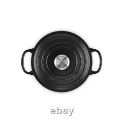 Le Creuset Signature Cocotte Matt Black Licorice 18cm 2Qt Cast Iron Dutch Oven