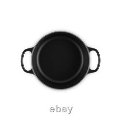 Le Creuset Signature Cocotte Matt Black Licorice 18cm 2Qt Cast Iron Dutch Oven
