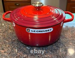Le Creuset Signature Enamel Cast Iron No. 26 Cerise Dutch Oven with Lid, 5.5 Qt