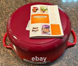 Le Creuset Signature Enamel Cast Iron No. 26 Cerise Dutch Oven with Lid, 5.5 Qt