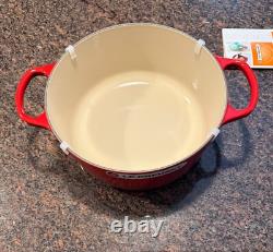 Le Creuset Signature Enamel Cast Iron No. 26 Cerise Dutch Oven with Lid, 5.5 Qt