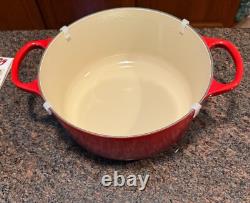 Le Creuset Signature Enamel Cast Iron No. 26 Cerise Dutch Oven with Lid, 5.5 Qt