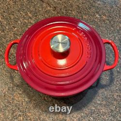 Le Creuset Signature Enamel Cast Iron No. 26 Cerise Dutch Oven with Lid, 5.5 Qt