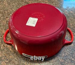 Le Creuset Signature Enamel Cast Iron No. 26 Cerise Dutch Oven with Lid, 5.5 Qt
