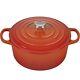 Le Creuset Signature Enameled Cast Iron Round Wide Dutch Oven 3 1/2 Qt. Flame
