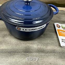 Le Creuset Signature Enameled Cast Iron Round Wide Dutch Oven 3 1/2 Qt. Lapis OB