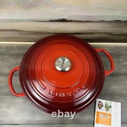 Le Creuset Signature Enameled Cast Iron Round Wide Dutch Oven 6 3/4-Qt. Red Read