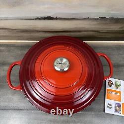 Le Creuset Signature Enameled Cast Iron Round Wide Dutch Oven 6 3/4-Qt. Red Read