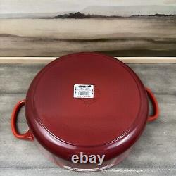 Le Creuset Signature Enameled Cast Iron Round Wide Dutch Oven 6 3/4-Qt. Red Read