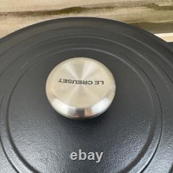 Le Creuset Signature Enameled Cast Iron Wide Dutch Oven 6 3/4 Qt Matte Black OB