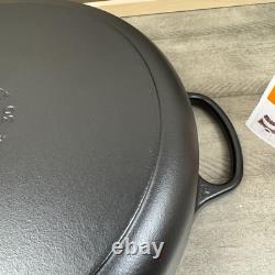 Le Creuset Signature Enameled Cast Iron Wide Dutch Oven 6 3/4 Qt Matte Black OB