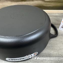 Le Creuset Signature Enameled Cast Iron Wide Dutch Oven 6 3/4 Qt Matte Black OB