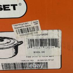 Le Creuset Signature Round Casserole Dutch Oven Cobalt Blue Double Handle NO LID