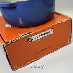 Le Creuset Signature Round Casserole Dutch Oven Cobalt Blue Double Handle NO LID